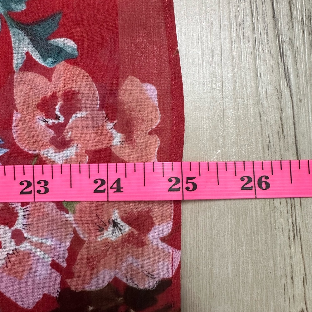 CAbi Red Floral Devoted Women’s Semi Sheer Bell Sleeve Blouse Top Shirt small - Picture 13 of 13